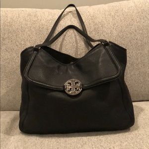 Black leather Tory Burch tote